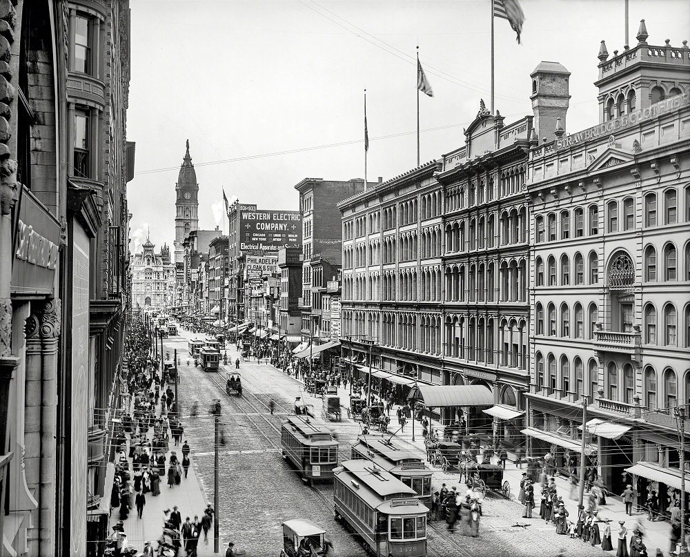 Market Street and City Hall from Eighth, Philadelphia circa 1904