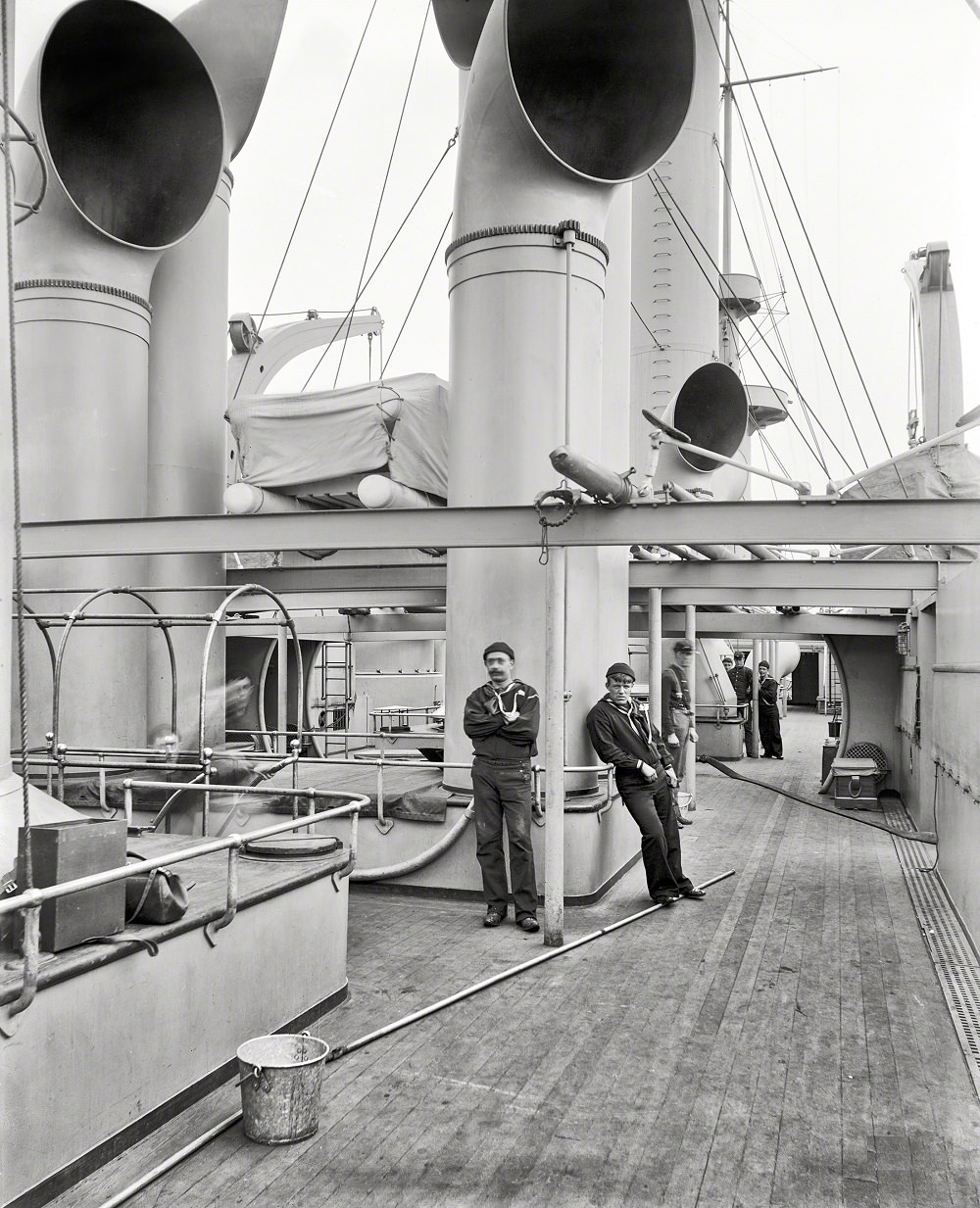 League Island Navy Yard, Philadelphia. U.S.S. Brooklyn spar deck, 1898