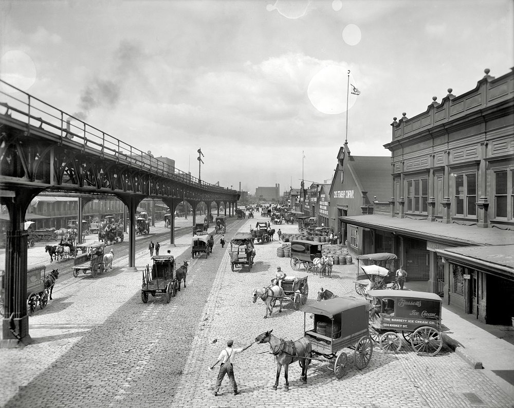 Delaware Avenue, foot of Market Street, Philadelphia circa 1908