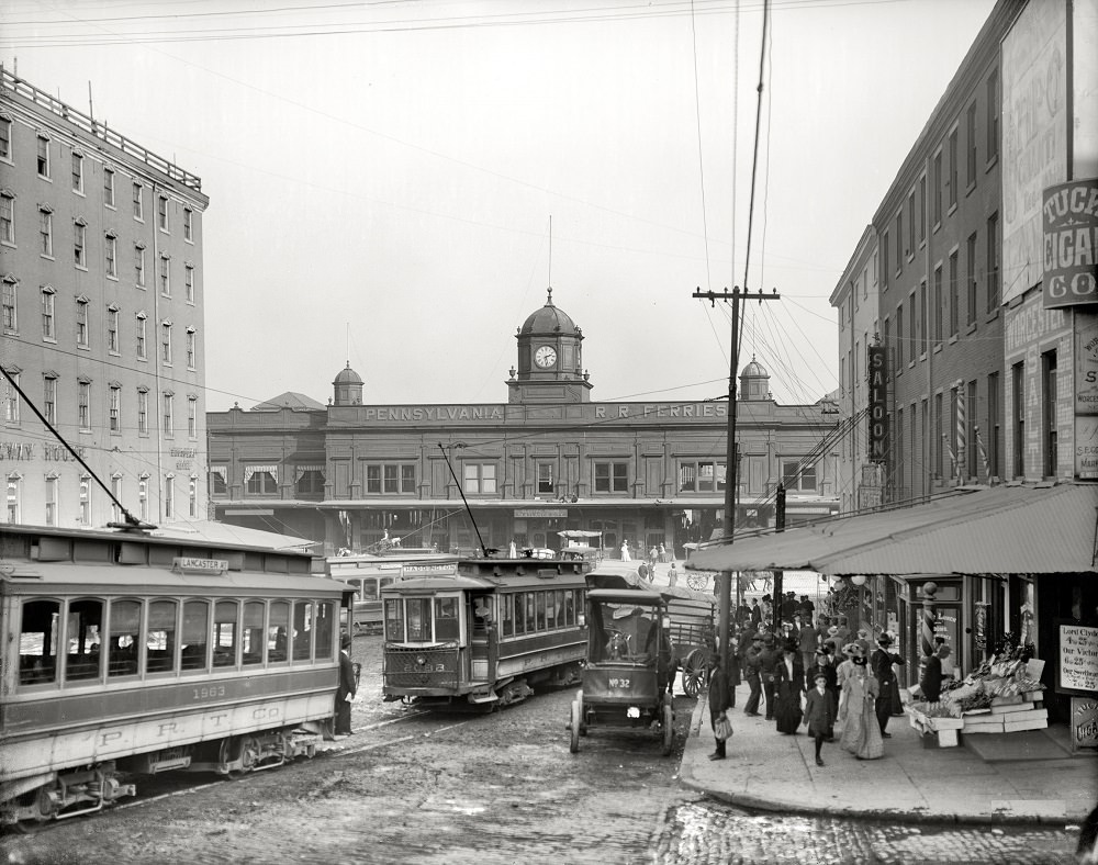Pennsylvania Railroad ferry terminal, Market Street, 1905