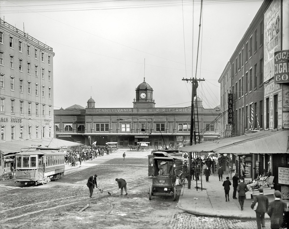 Pennsylvania Railroad ferry terminal, Market Street, 1905