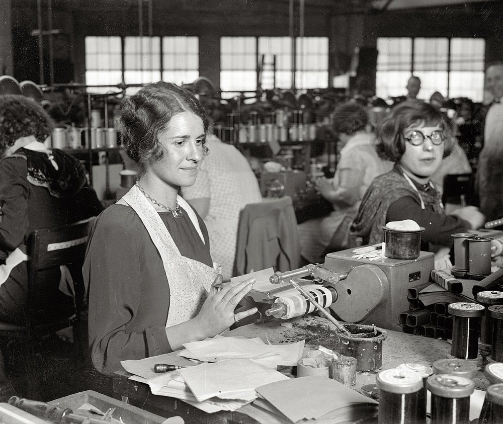 Production workers at the huge Atwater Kent radio factory in Philadelphia, 1928