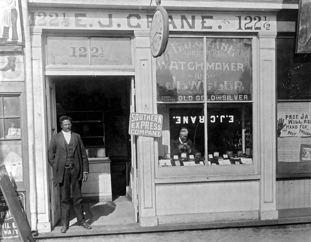 The E.J. Crane, watchmaker and jewelry store in Richmond, Virginia, 1899