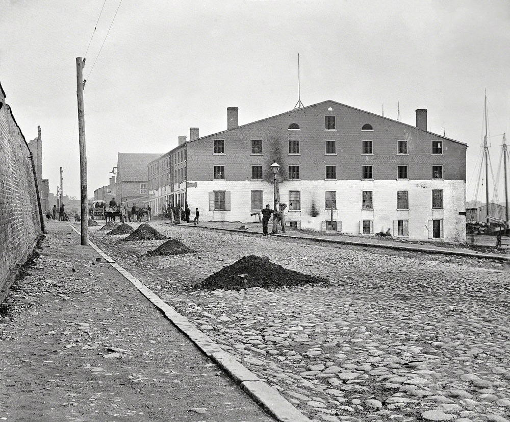 Libby Prison, the infamous Confederate jail, Richmond, April 1865