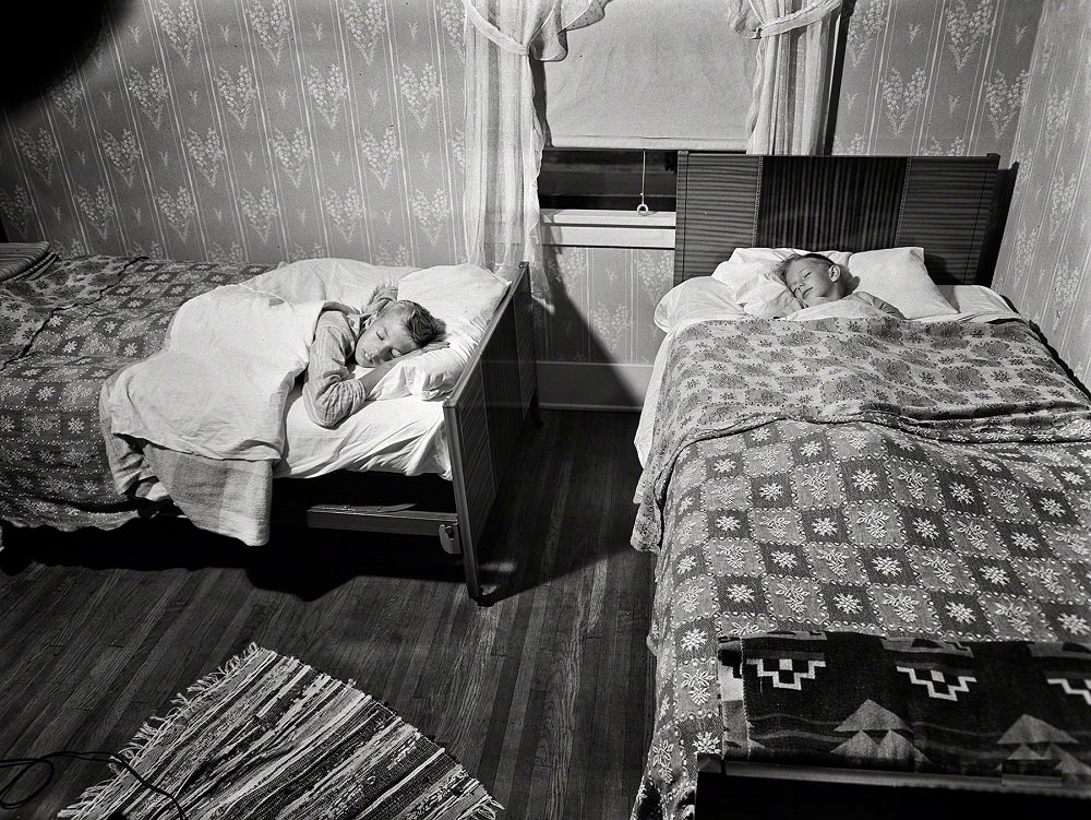 The two Babcock boys share one room, New York, September 1942