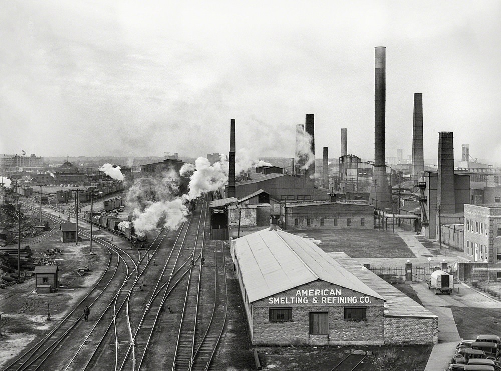 Largest smelting furnace in the world, Omaha, Nebraska, November 1938