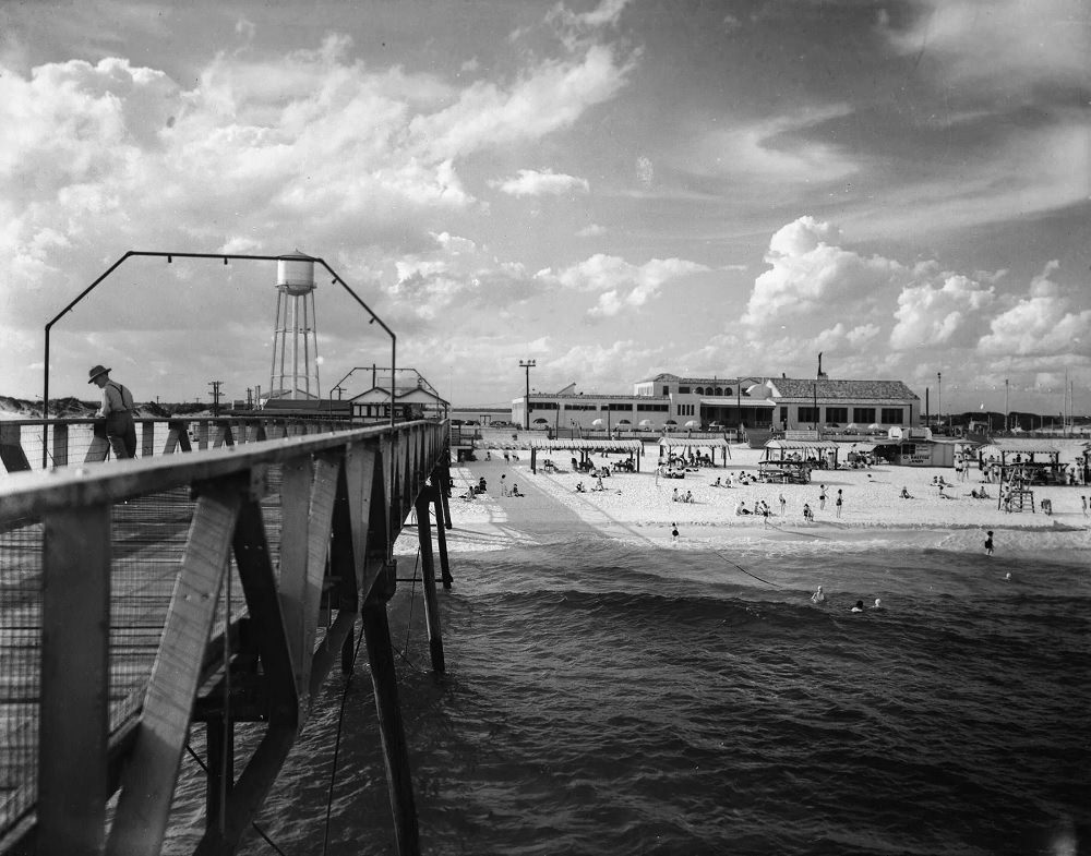 The Pensacola Beach Casino and its pier were essentially the only structures on the island in the 1930s