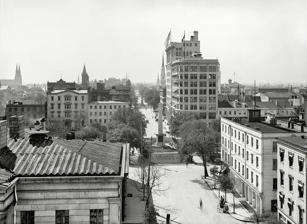 Bull Street and Johnson Square, Savannah, Georgia, circa 1906