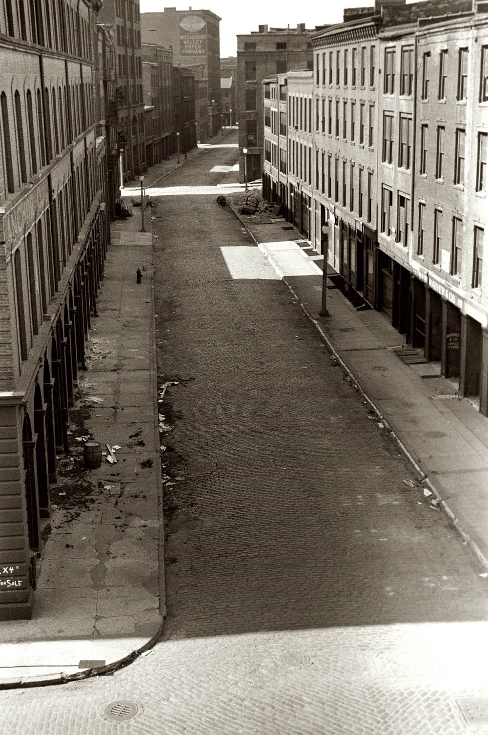 Street in oldest part of town which is being torn down, St. Louis, Missouri, May 1940