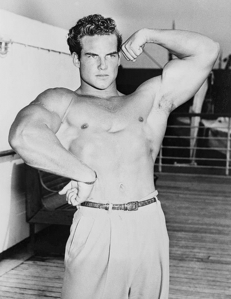 Young Steve Reeves in Muscular Pose, 1944