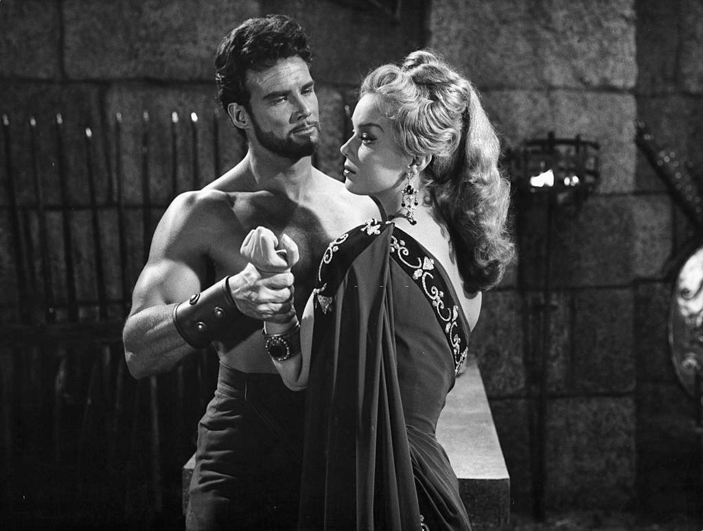 Steve Reeves with Edy Vessel in 'The Trojan Horse', 1961