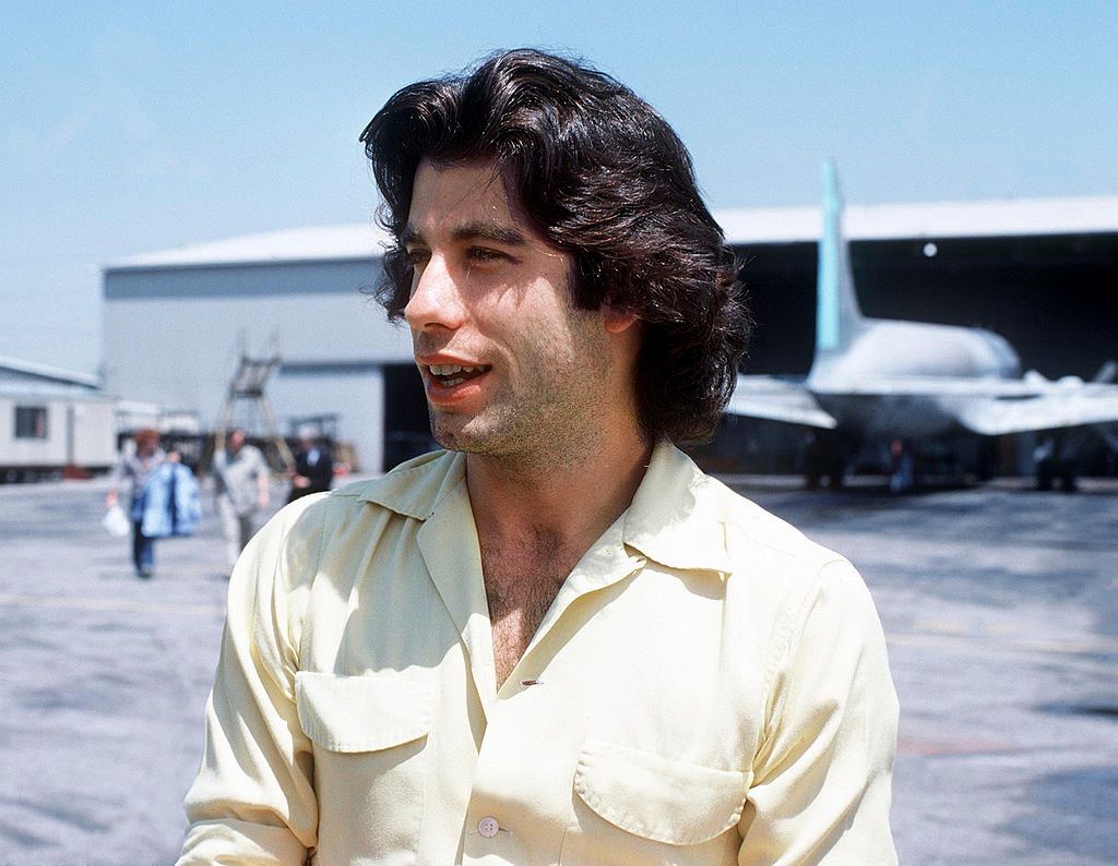 John Travolta during TV program "Headliners with David Frost", 1978