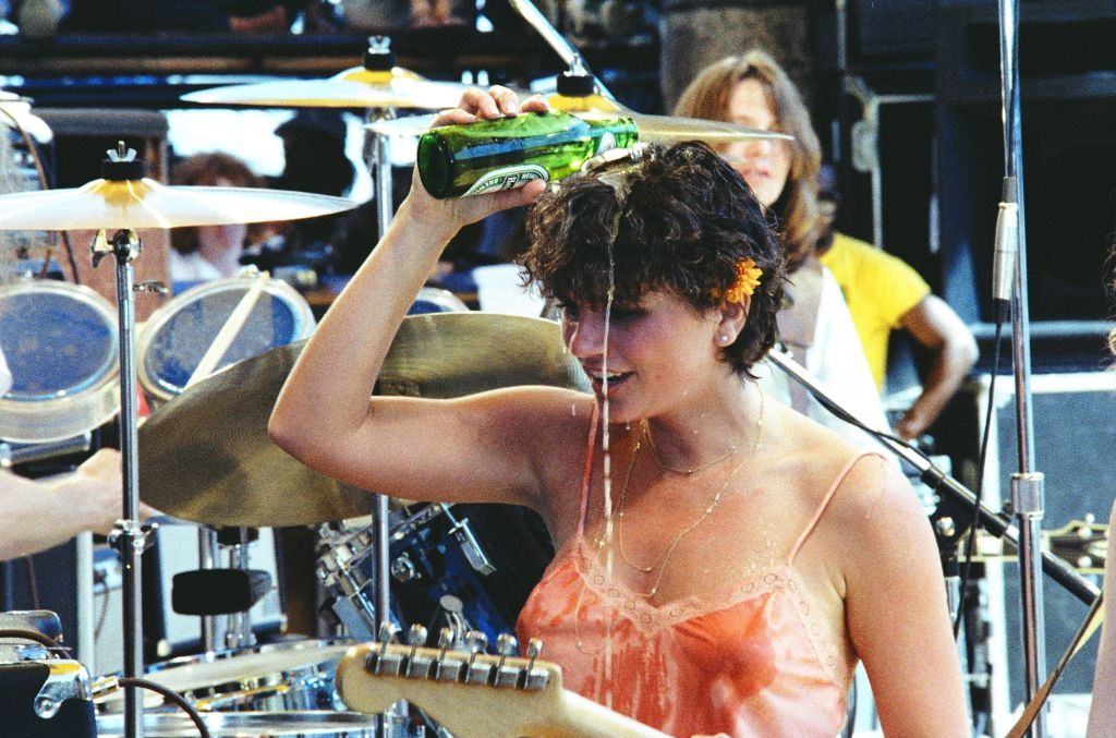 Linda Ronstadt performing live at The Oakland Coliseum in 1977 in Berkeley, California.