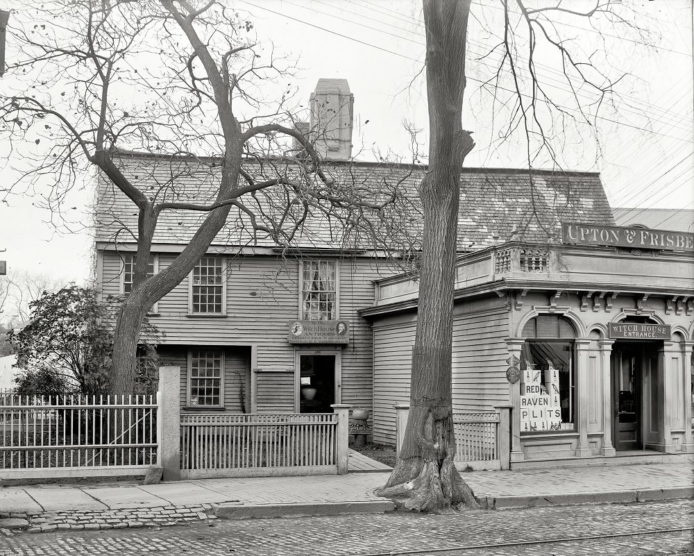 The Witch House, one-stop shopping for antiques, cigars and spirits of all kinds, Salem, Massachusetts, circa 1901