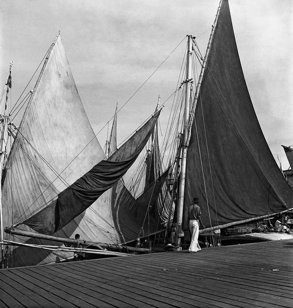 Boats in the harbour near Ver-o-Peso market, Belém, 1954