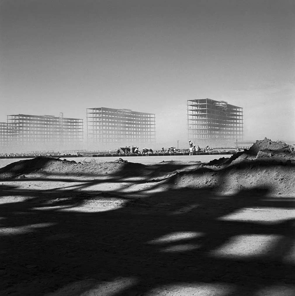 Esplanade between the ministries under construction, Brasília, 1959