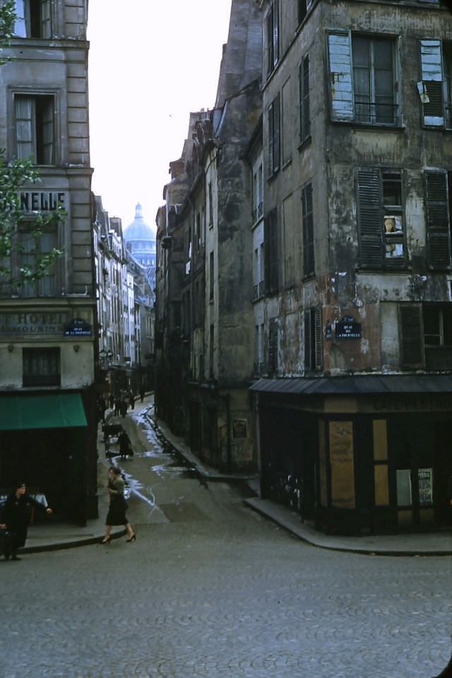 Rue de Bievre, from Quai de la Tourelle, May 27, 1950