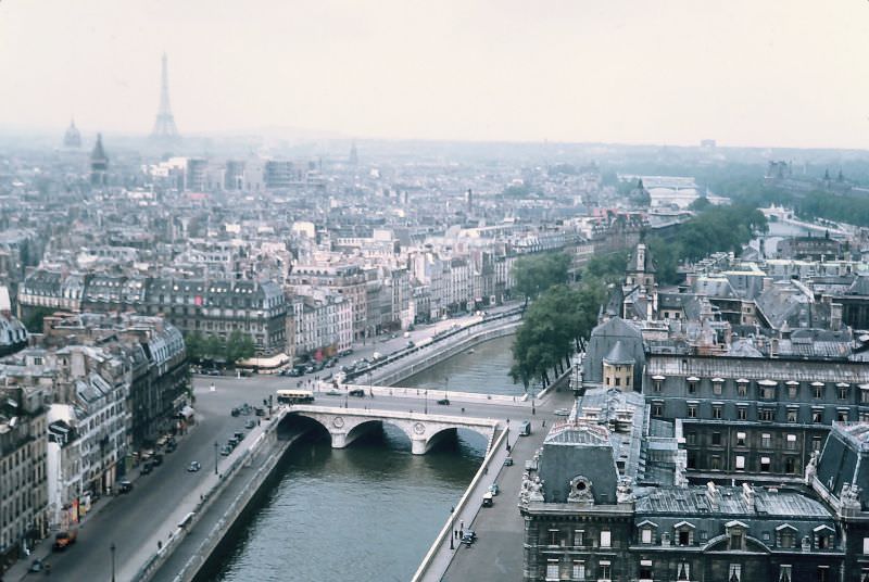 View of Seine from Tower of Notre-Dame, May 27, 1950