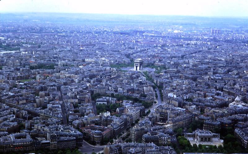 View towards l’Étoile from the Eiffel Tower, May 29, 1950