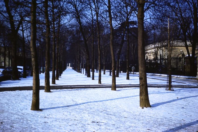 Champs Elysées from Place de la Concorde, Jan 30, 1954