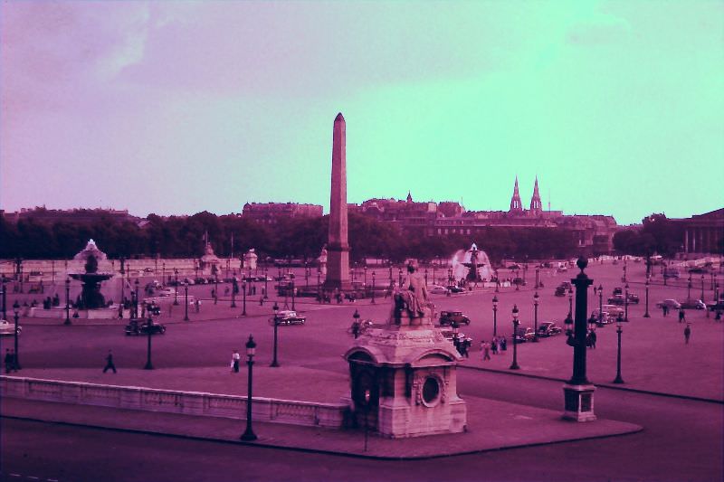 Place de la Concorde from Hotel de Crillon, Aug. 6, 1955
