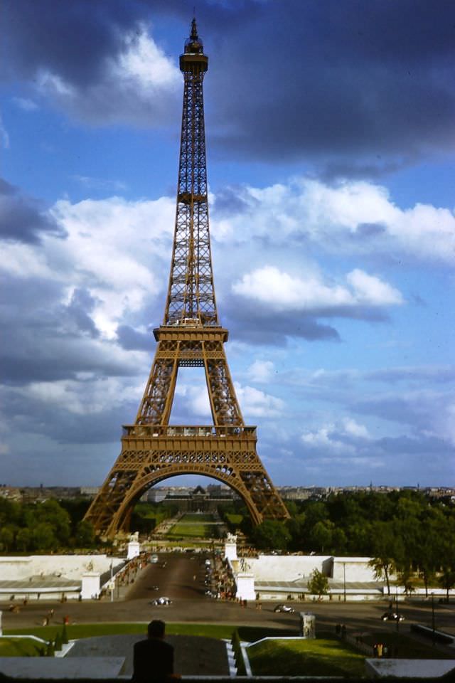 Eiffel Tower from Palais de Chaillot, May 28, 1950