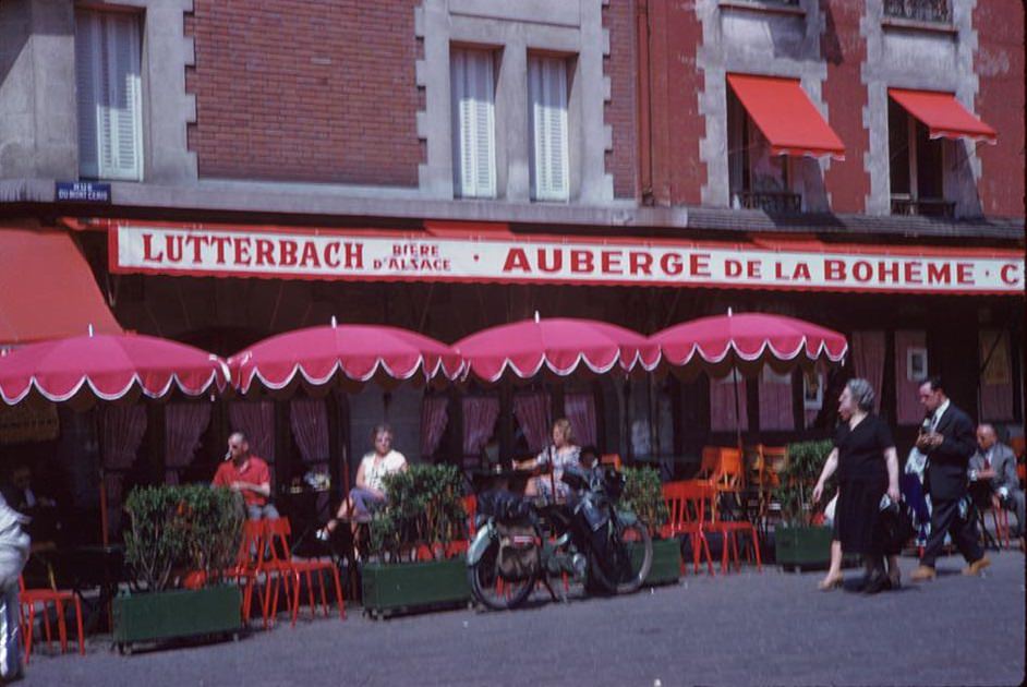 Sidewalk Café, Montmartre, Paris, 1960