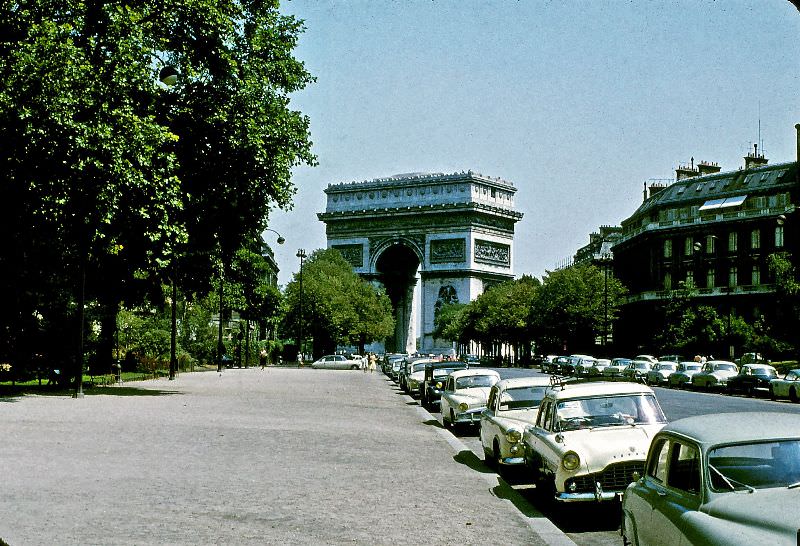 Arc de Triomphe from Ave Foch, Paris, 1960s