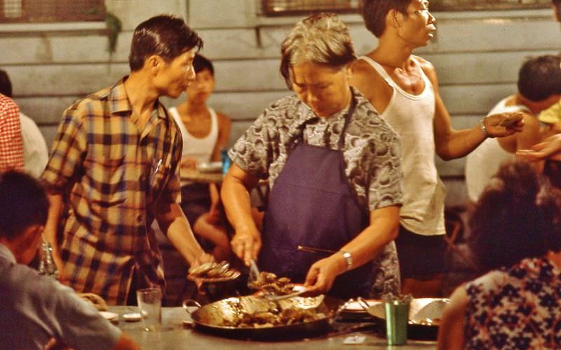 Connaught Road night market, Hong Kong, 1970s