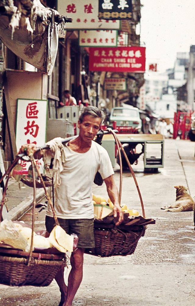 A seller, Hong Kong, 1970s