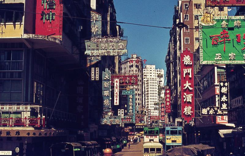 Hong Kong Island's tram route, Hong Kong, 1970s