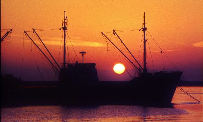 Harbour at the sunset, Benghazi, 1970s
