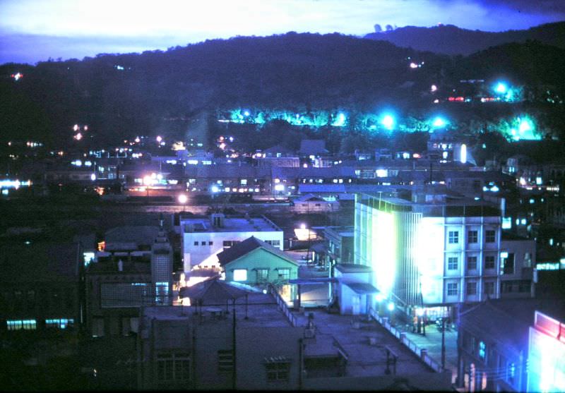 Yushan at night, Kaohsiung, 1970s