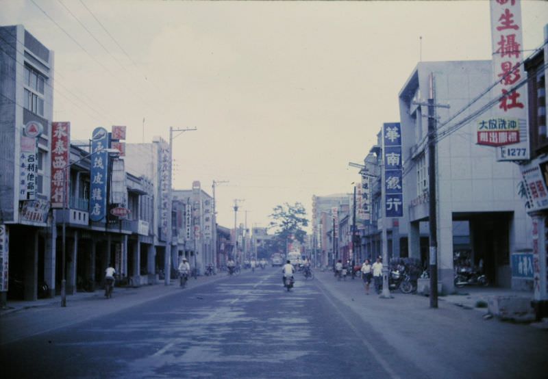 Small town street scene, Taiwan, 1970s