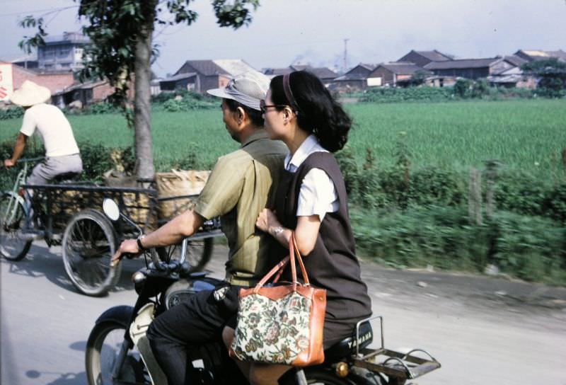 Girl on a motorcycle, Taipei, 1970s