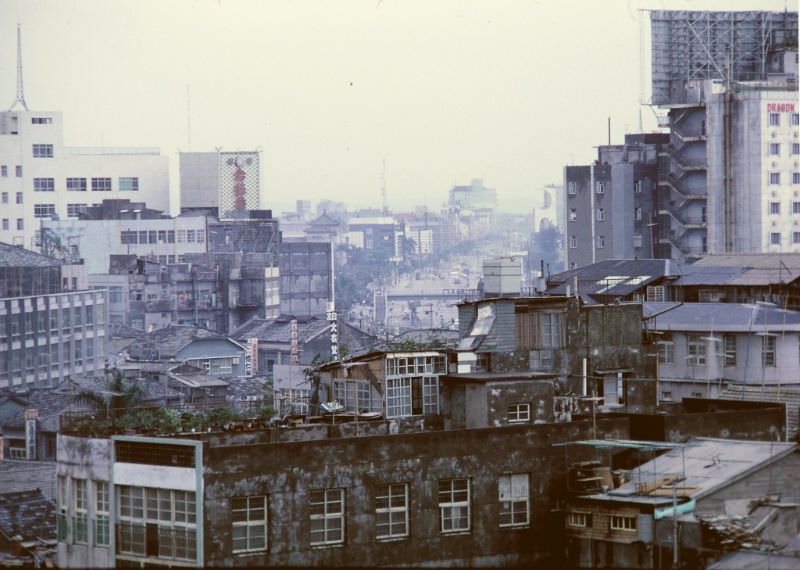 Kaohsiung seen from the hotel, Taiwan, 1970s