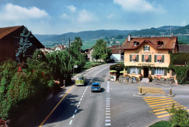 Café Du Chemin De Fer near Lausanne, Switzerland, 1980s
