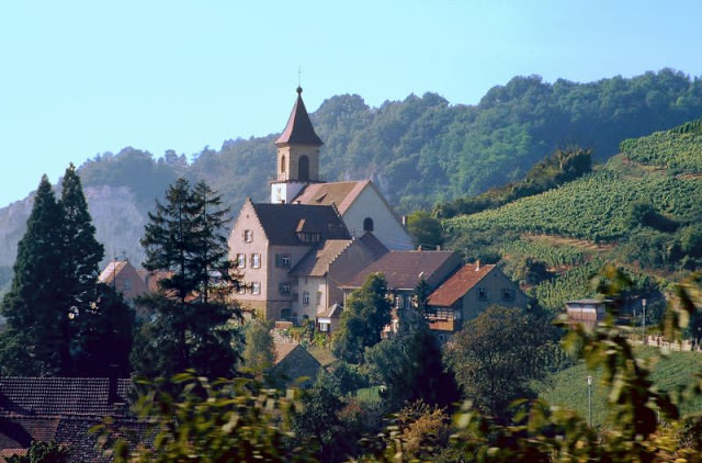 Scene from a train window near the border of Germany and Switzerland traveling between Heidelberg and Basel