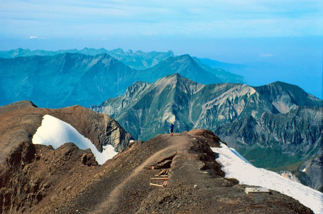 On the top of the Schilthorn, Switzerland, 1980s