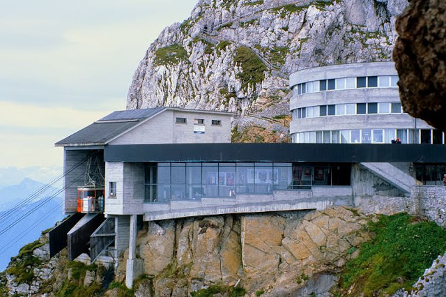 The cable car terminal on top of Mount Pilatus near Luzern, Switzerland, 1980s