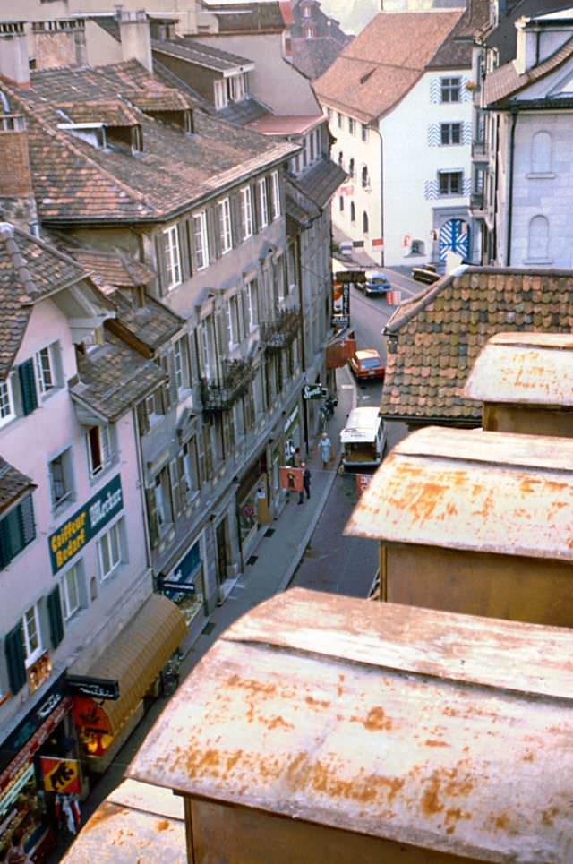 View from a room at the Hotel Bären in Luzern, Switzerland, 1980s