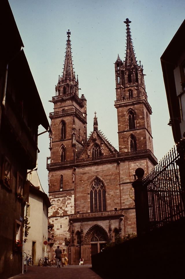 Cathedral (Münster) seen from Münsterberg, Basel, Switzerland, 1980s