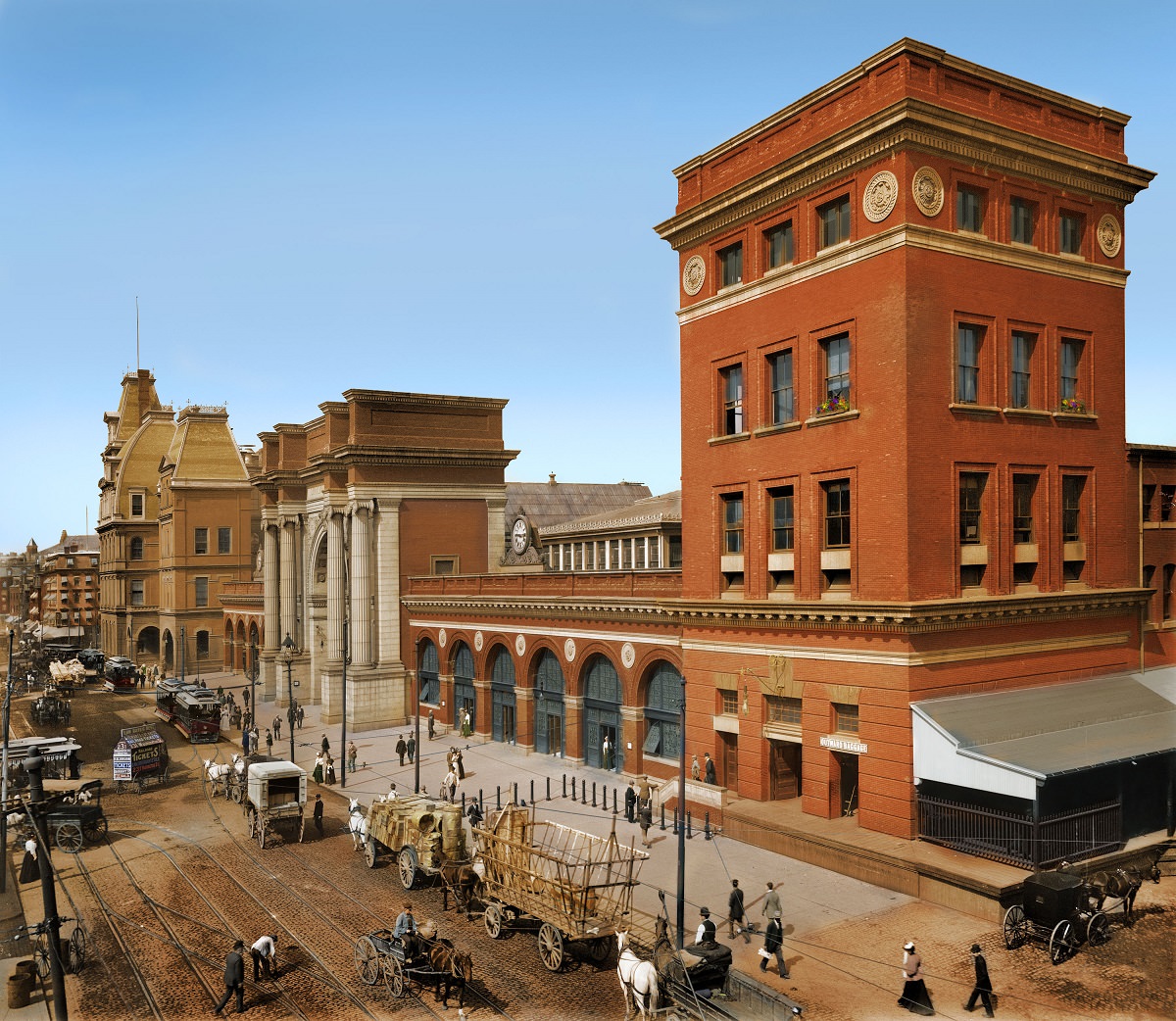 North Terminal Station, Boston, Massachusetts, 1890s.