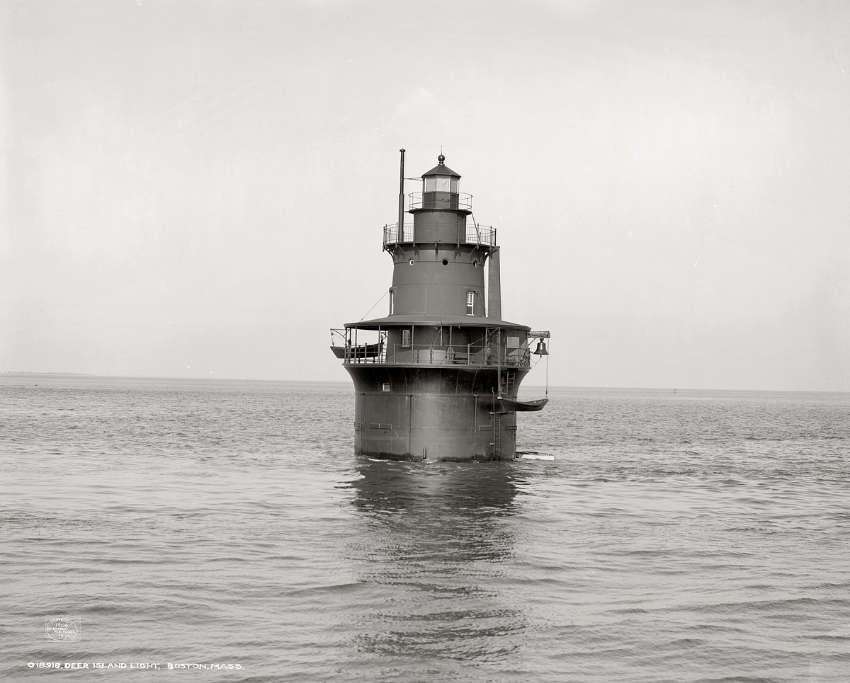 Deer Island Light off Boston, 1906.