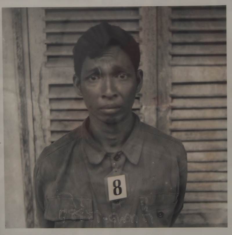 A terrified prisoner inside the Tuol Sleng prison where nearly 20,000 people locked in Tuol Sleng, only seven survived.