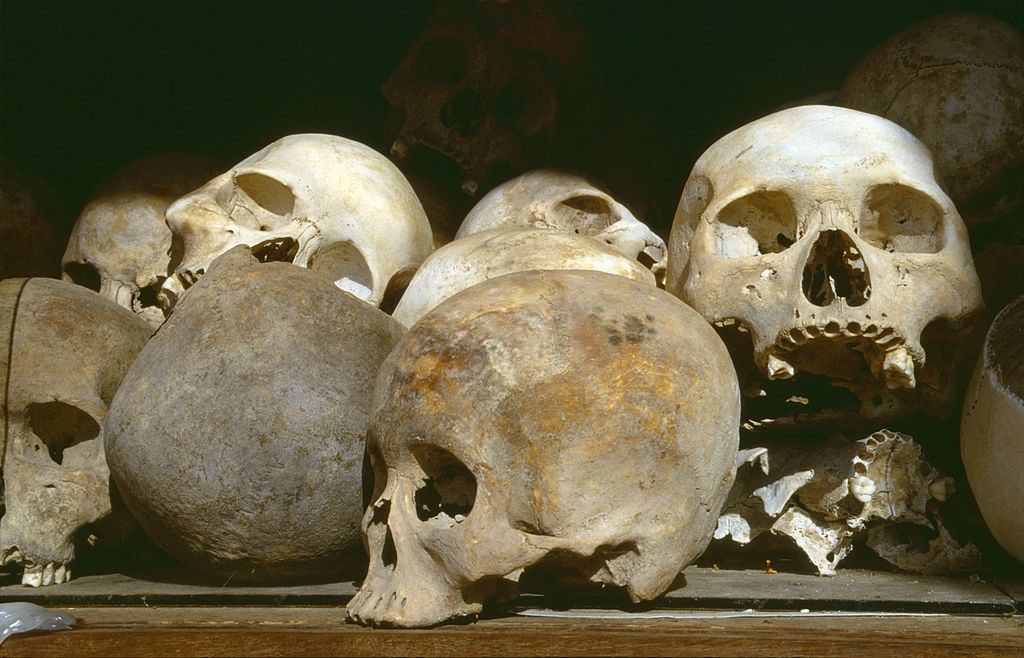 Skulls at the Killing fields of Choeung Ek