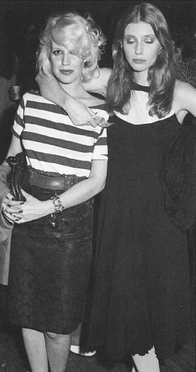 Cyrinda Foxe with Bebe Beull at Studio 54