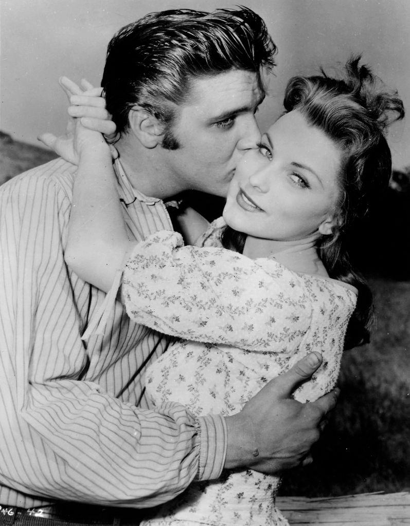Elvis Presley kissing Dolores Hart, 1956