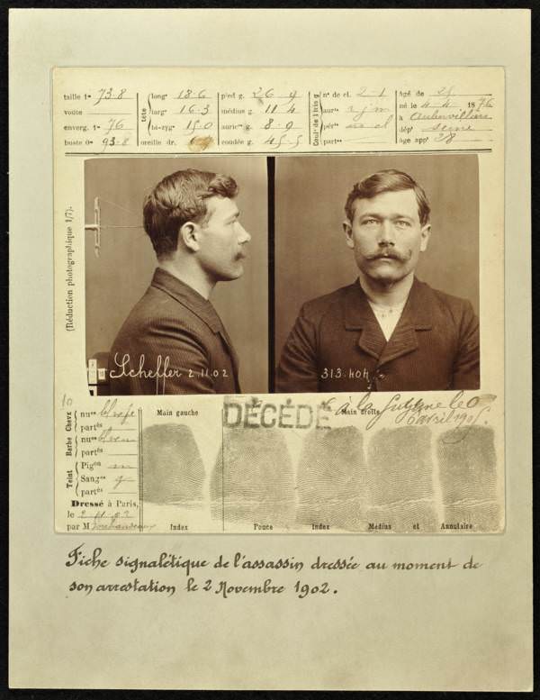 A convicted criminal, with the measurements of his various body parts in Paris in 1902