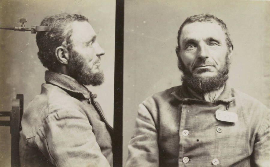 A convicted criminal's head is measured, Netherlands, 1896